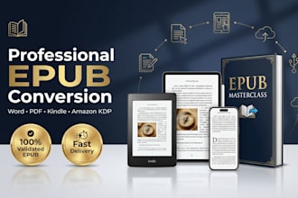 convert PDF or word to epub for kindle, KDP and apple books