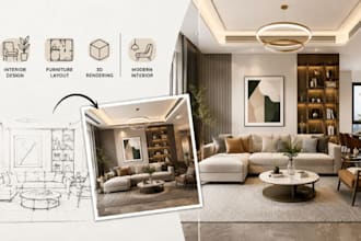 design interior, furniture layout, 3d interior rendering, modern interior