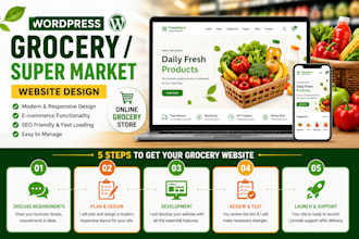 design a modern grocery or supermarket wordpress website