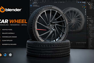 design custom car wheel cad models, automotive rims and renders in solidworks