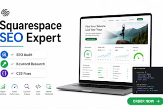 do squarespace SEO audit, keyword research and CSS fixes