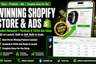 build a shopify dropshipping store with product research and paid ads setup