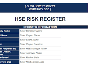 create a fully automatic hse risk register in excel