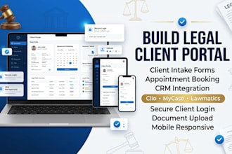 build a legal client intake, appointment booking, CRM, and client portal website