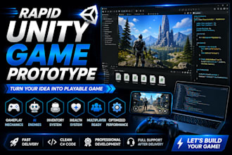 build custom unity game development project, rapid unity game prototype for you