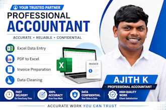 do excel data entry, PDF to excel, invoice preparation and data formatting
