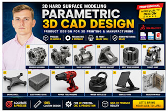 model 3d hard surface modeling cad product design solidworks stl for 3d printing