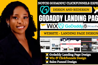 godaddy landing page clickfunnel landing page godaddy redesign, wix landing page