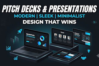 design a sleek minimalist presentation or startup pitch deck