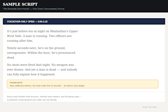 write a retention optimized true crime youtube script