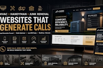 design hvac website, handyman website, junk removal site, garage door website
