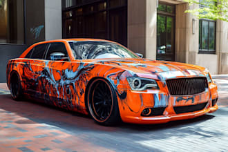 do amazing car wrap, decal, vinyl with vector illustration