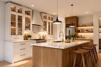 design kitchen interior and 3d rendering