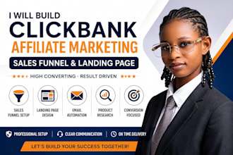 build clickbank affiliate marketing sales funnel and landing page