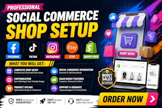 facebook tiktok instagram etsy shop setup social commerce shopify shop