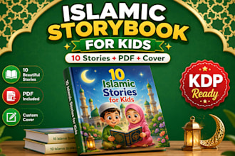 write and create kids islamic storybook illustrations pdf and KDP ready