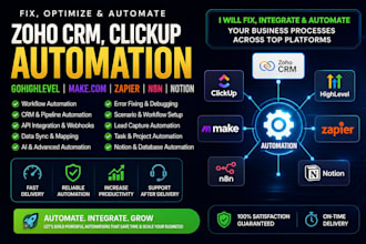 fix zoho crm clickup automation zoho flow n8n gohighlevel makecom zapier notion