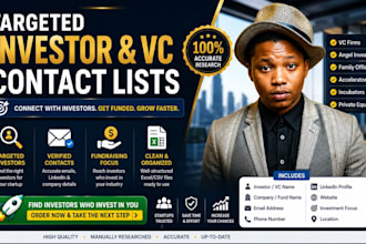 research investors and venture capital firms for your startup