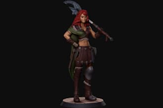 sculpt 3d stylized character tabletop rpg provide ply or stl file for printing