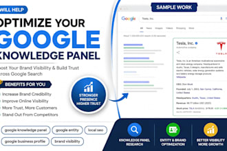 optimize your google knowledge panel and online presence and business visibility