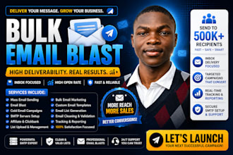 send bulk email blast, bulk email sender, mass cold campaign for you