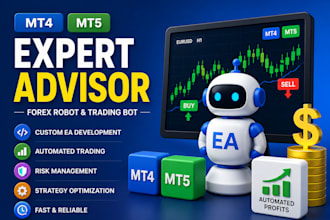 create forex eas, mt4 eas, mt5 eas, indicator, forex trade bot using mql4, mql5