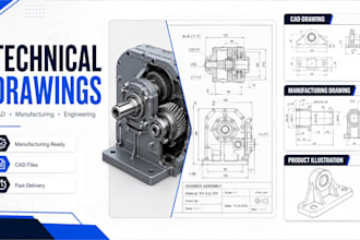 create technical drawings, cad drawings and manufacturing ready redsigns