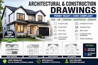 do architectural and construction drawings, mep plans, and permit drawings
