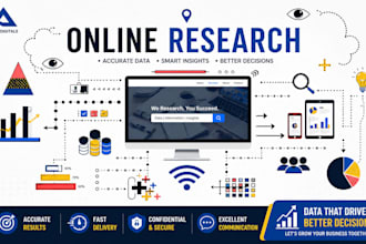 do online research, web research, market research and data collection