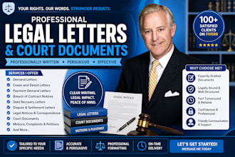 write legal demand letter and cease and desist with letterhead