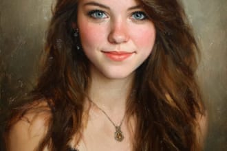 draw digital realistic oil portrait painting