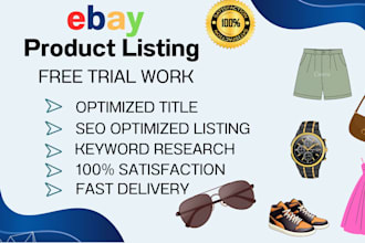 do ebay SEO listing, ebay product listing, ebay product upload, ebay list