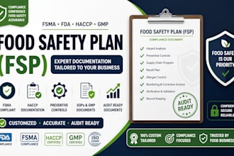 create a food safety plan fsma compliance and haccp document