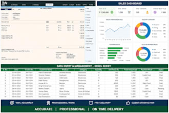do data entry in excel, tally with gst