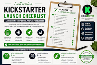 create a professional kickstarter launch checklist