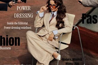 design a professional fashion magazine cover