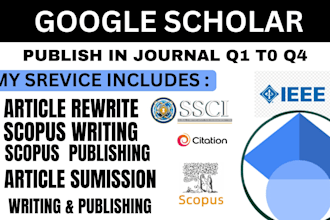 write research articles for google scholar, scopus, and journals