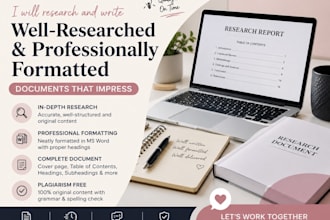 research and write original content for your project
