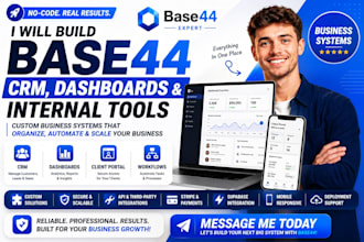 build base44 CRM dashboard admin panel client portal internal tools