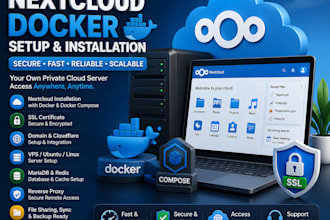 install nextcloud with docker, docker compose, ubuntu, vps, SSL, cloudflare
