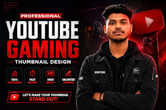 design eye catching gaming youtube thumbnails for any game