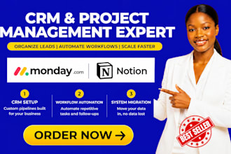 setup monday com notion sales crm automation dashboard for project management