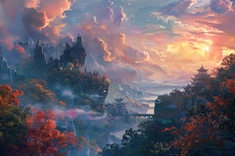 do a fantasy landscape
