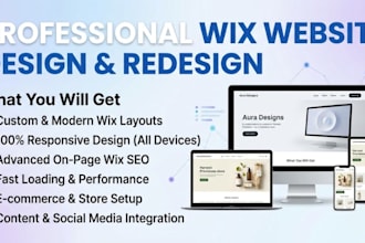 design a modern wix ecommerce store or wix business website