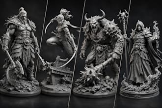 3d character sculpting 3d figurine status dnd miniature design for 3d printing