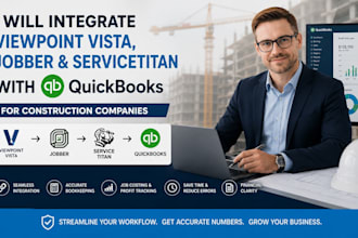 integrate viewpoint vista,jobber,servicetitan with qb for construction companies