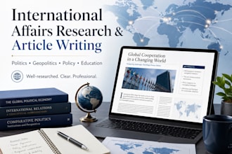 research and write articles on politics and education
