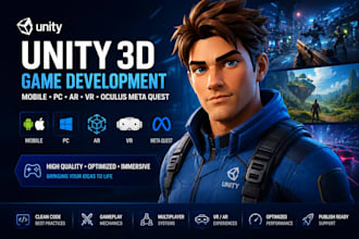 do unity 3d games mobile PC ar VR apps game development for oculus meta quest