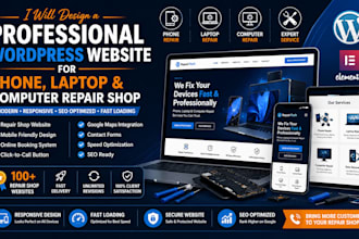 design a repair shop website for phone laptop and computer