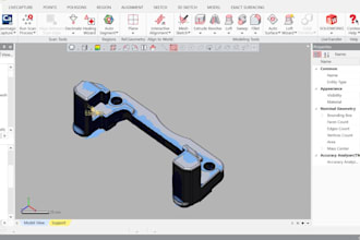 do reverse engineering from 3d scan to solid cad model